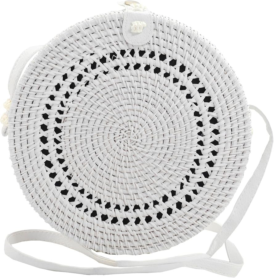 Boho Circle: Handcrafted Round Rattan Bag for Effortless Style | Amazon (UK)