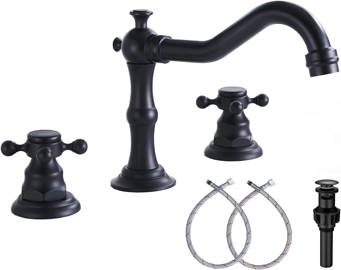 Widespread 2-handle Bathroom Faucet with Drain Assembly P-16389-Black | Wayfair North America