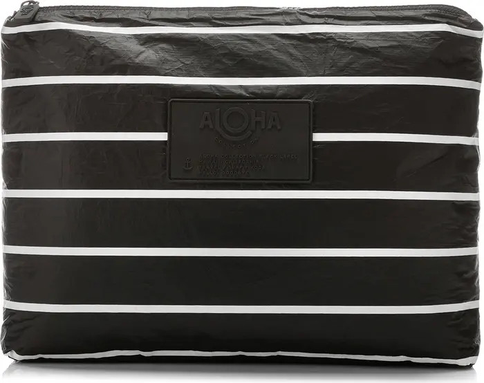 Mid Pinstripe Water Resistant Tyvek® Zip Pouch | Nordstrom