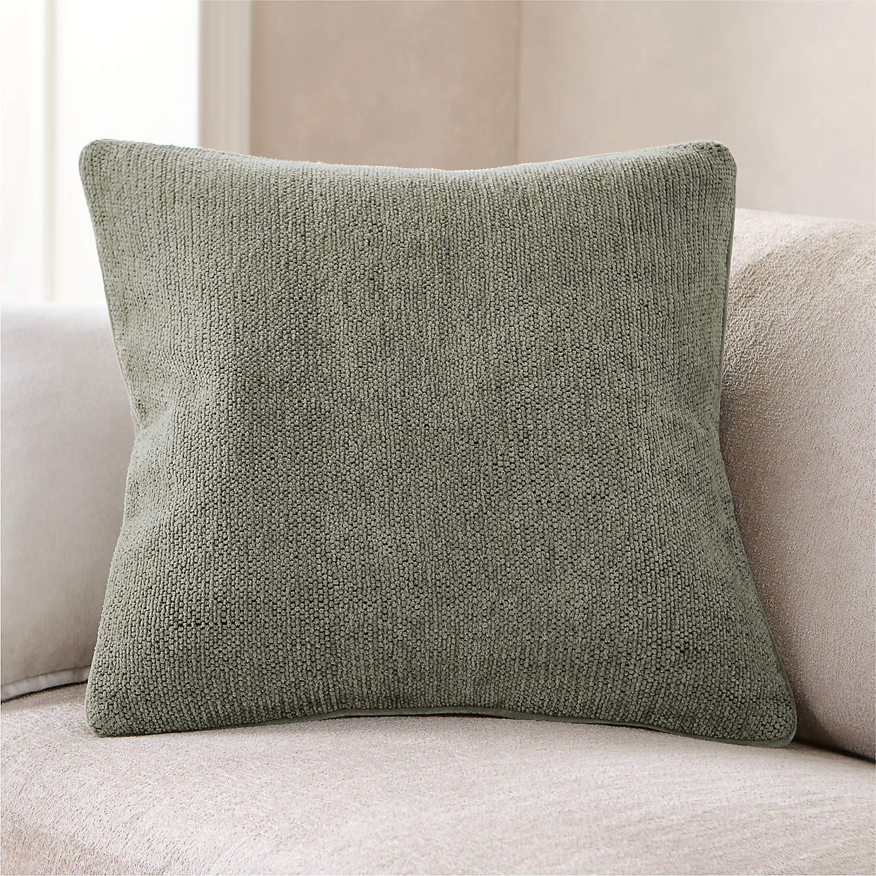 Textured Chenille 23"x23" Deep Indigo Throw Pillow Cover + Reviews | Crate & Barrel | Crate & Barrel