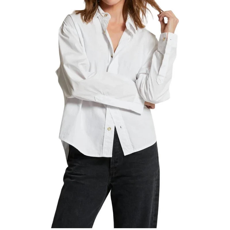 Perfectwhitetee James Button Down Shirt In White - White | Verishop