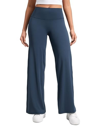 CRZ YOGA Softretch No Front Seam Wide Leg Pants 30" for Women - High Waisted Yoga Lounge Buttery Soft Comfy Casual Stelindigo XX-Small | Amazon (US)