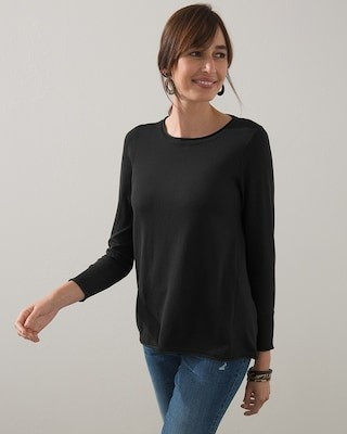 Rib Cuff Crewneck Pullover Sweater | Chico's