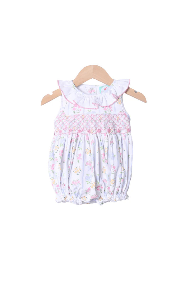 Smocked Heirloom Spring Floral Bubble | The Smocked Flamingo