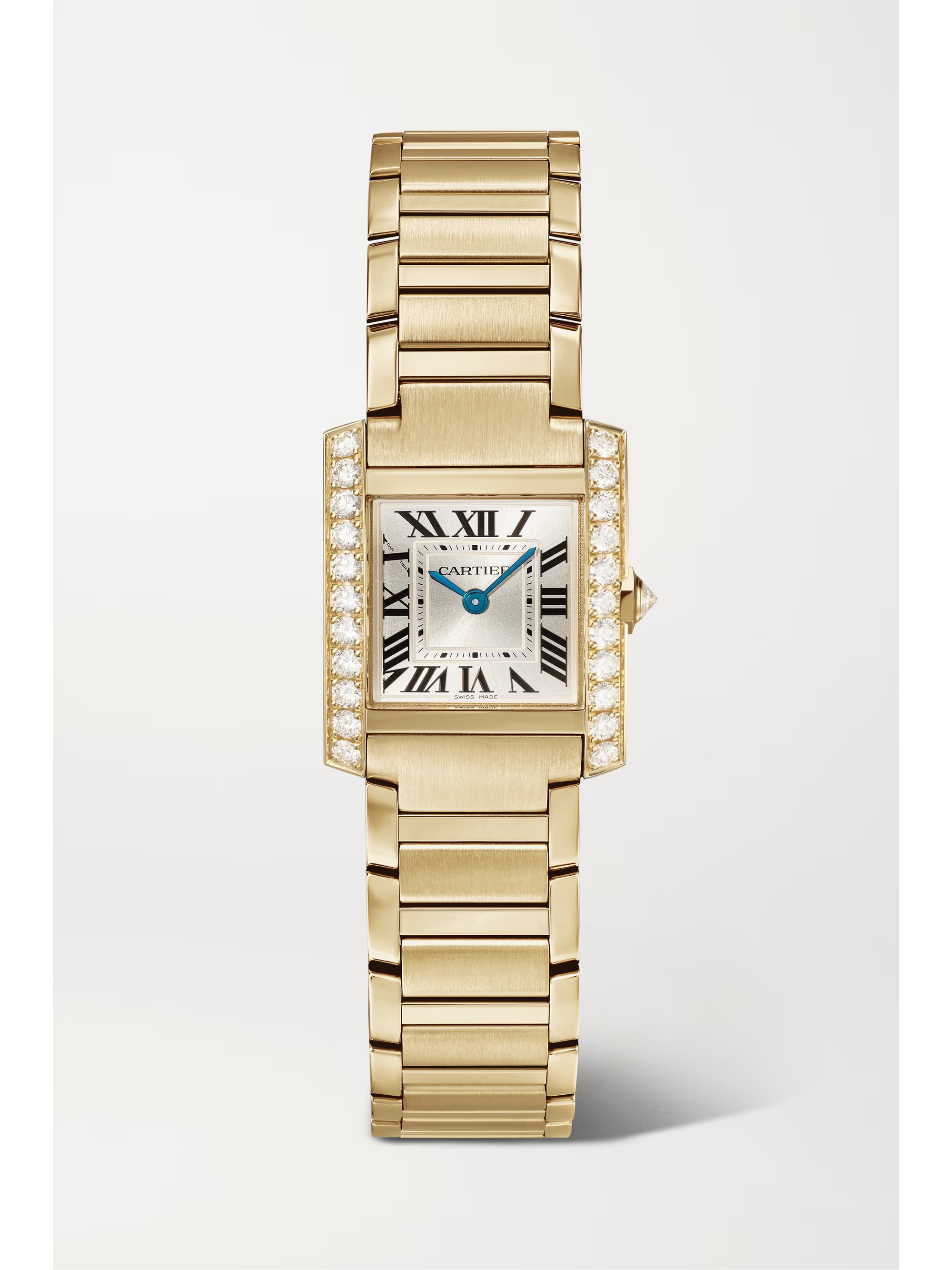 Tank Française 25.7mm small 18-karat gold diamond watch | NET-A-PORTER (US)