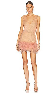 CHIO Paillettes Mini Dress in Peach from Revolve.com | Revolve Clothing (Global)