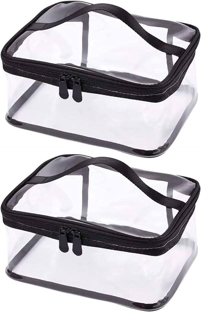 Louise Maelys Portable Clear Makeup Bag Zipper Waterproof Transparent Travel Storage Pouch Cosmet... | Amazon (US)