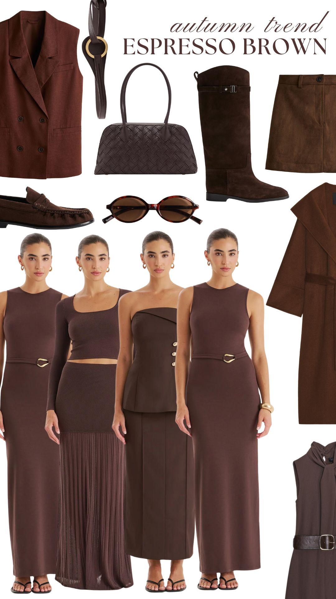 Black will always be classic, but rich chocolate brown feels so luxe for autumn 🤎 I’m leaning into dresses, coats + accessories — all linked here. Espresso brown outfits, autumn 2025 fashion, quiet luxury autumn style, capsule wardrobe autumn, chic fall looks 

 #LTKautumn #LTKeurope #LTKdresses