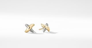 Petite X Stud Earrings with 18K Yellow Gold | David Yurman