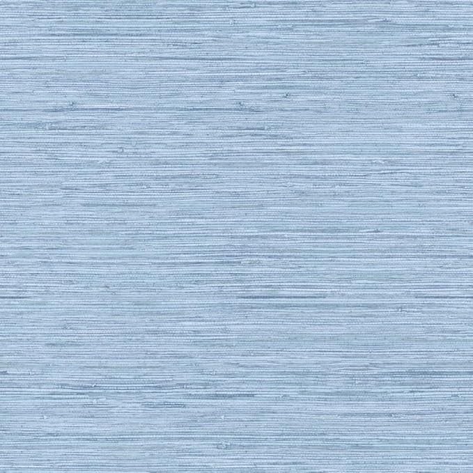 York Wallcoverings Nautical Living Horizontal Grass Cloth Removable Wallpaper, Faded Deni Blue/Ch... | Amazon (US)