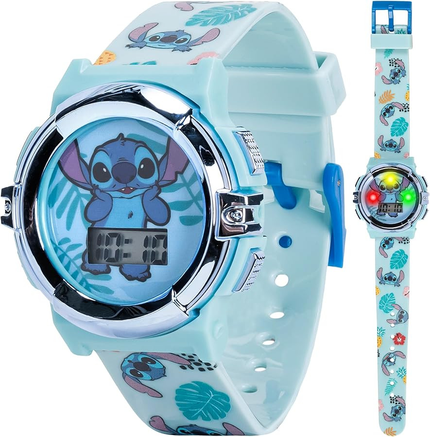Disney Stitch Kids LCD Watch – Flashing Light-Up Dial, Digital Time Display, Adjustable Strap, ... | Amazon (US)