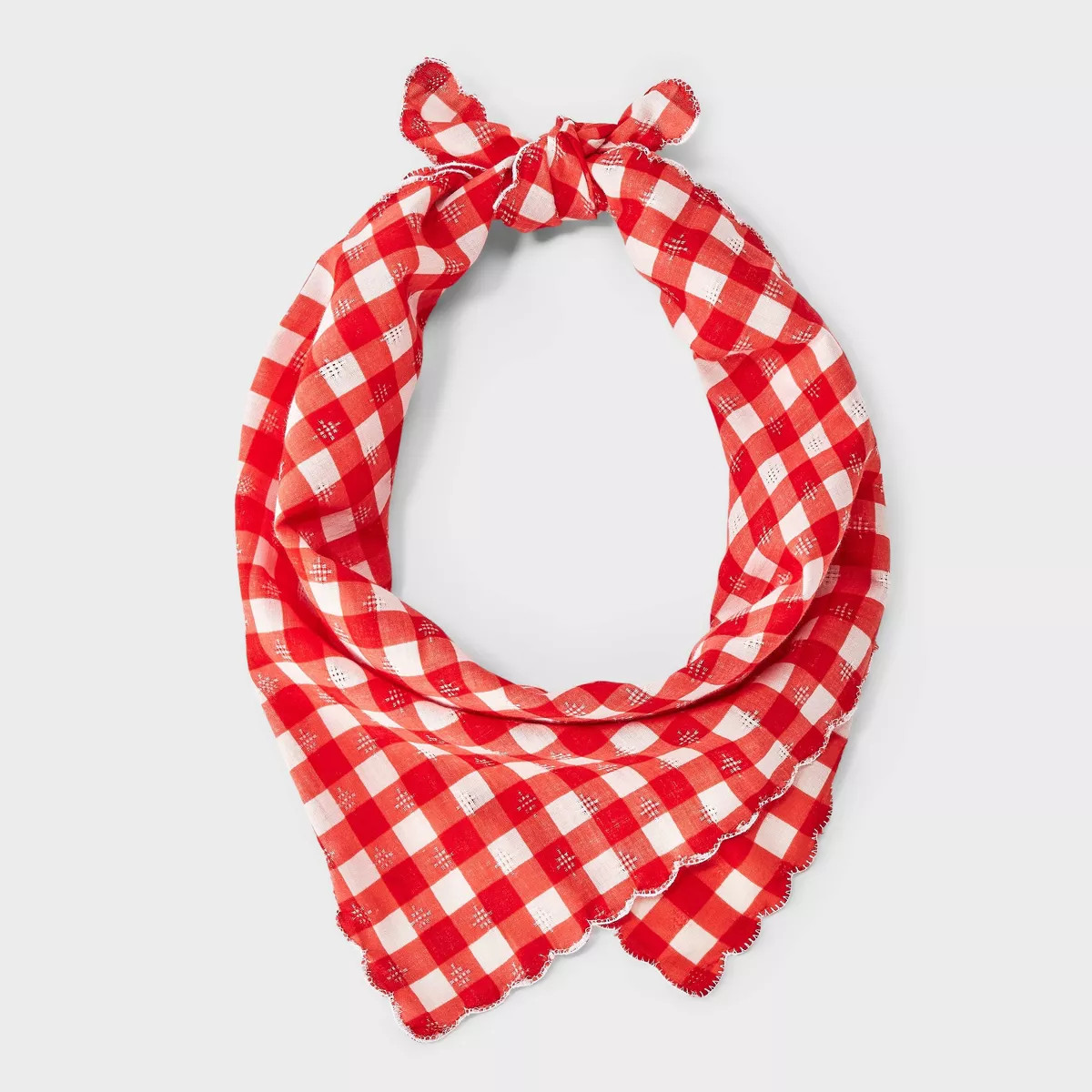 Women's Gingham Pattern Scarf - Universal Thread™ White/Red | Target