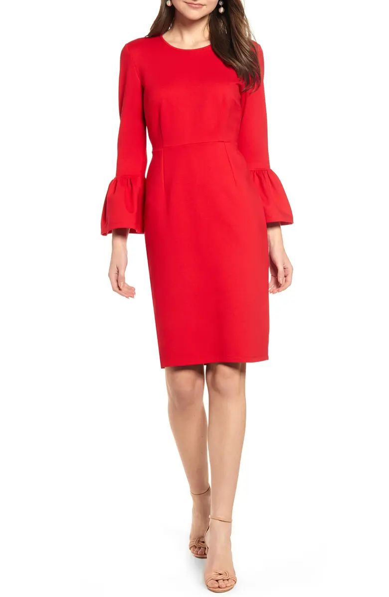 Bell Sleeve Sheath Dress | Nordstrom