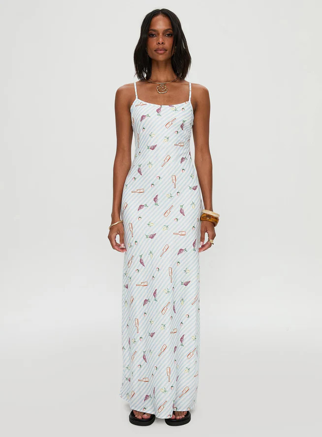 Charcuterie Maxi Dress Blue | Princess Polly US