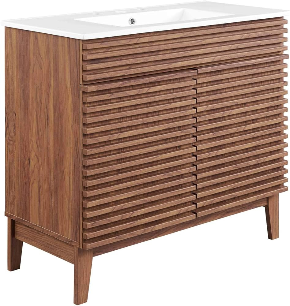 Modway Render 36" Bathroom Vanity in Walnut White | Amazon (US)