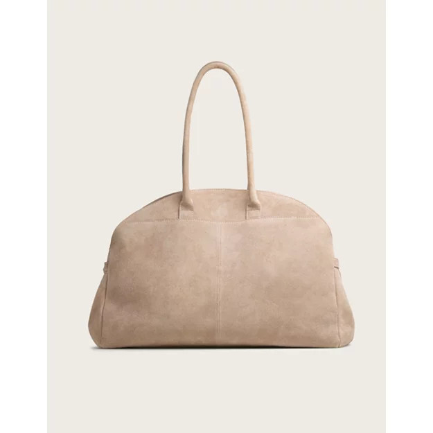 The White Company Suede Bowling Bag, Chocolate, Size: One Size | The White Company UK & ROW