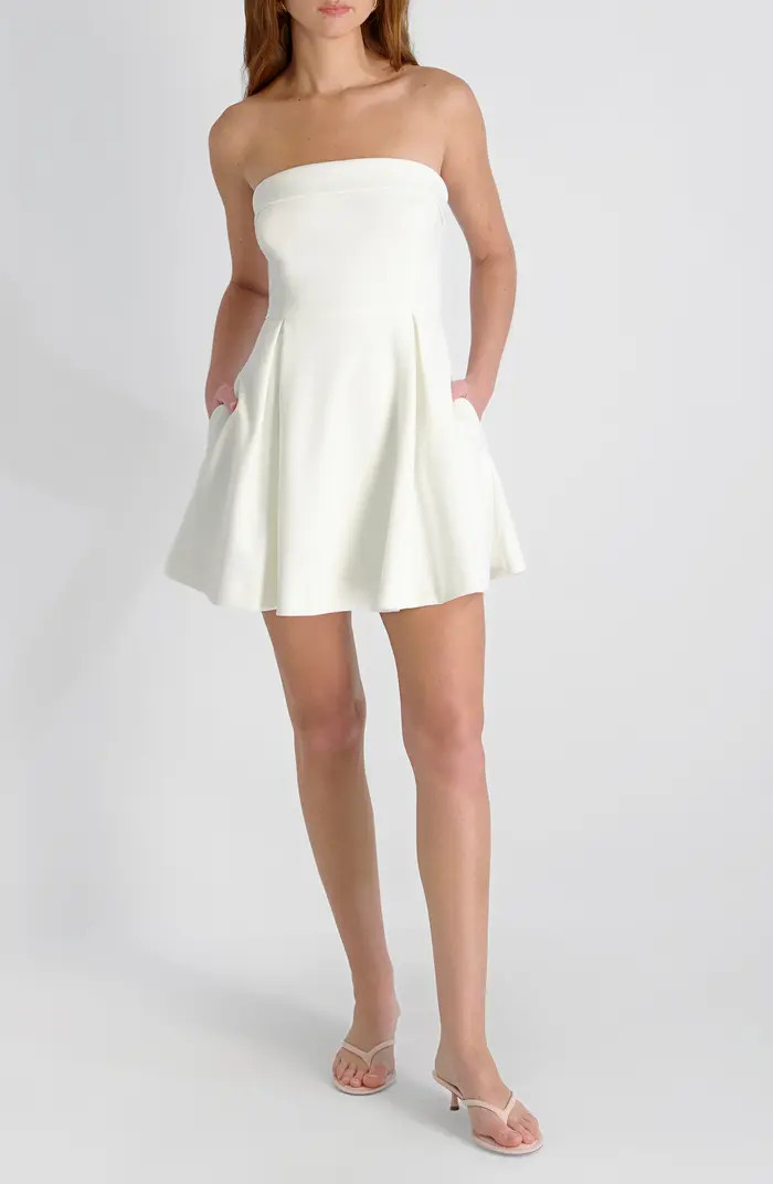 Whisper Foldover Pleated Strapless Minidress | Nordstrom
