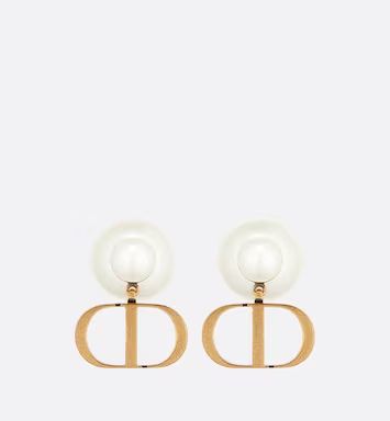 Dior Tribales Earrings Antique Gold-Finish Metal and White Resin Pearls - Fashion Jewelry - Women... | Dior Beauty (US)