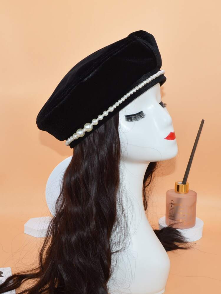 Faux Pearl Decor Beret | SHEIN