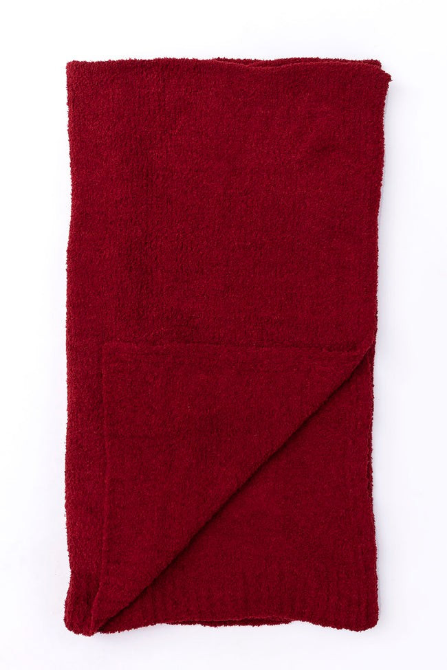 Sincere Wish Burgundy Fuzzy Blanket | Pink Lily