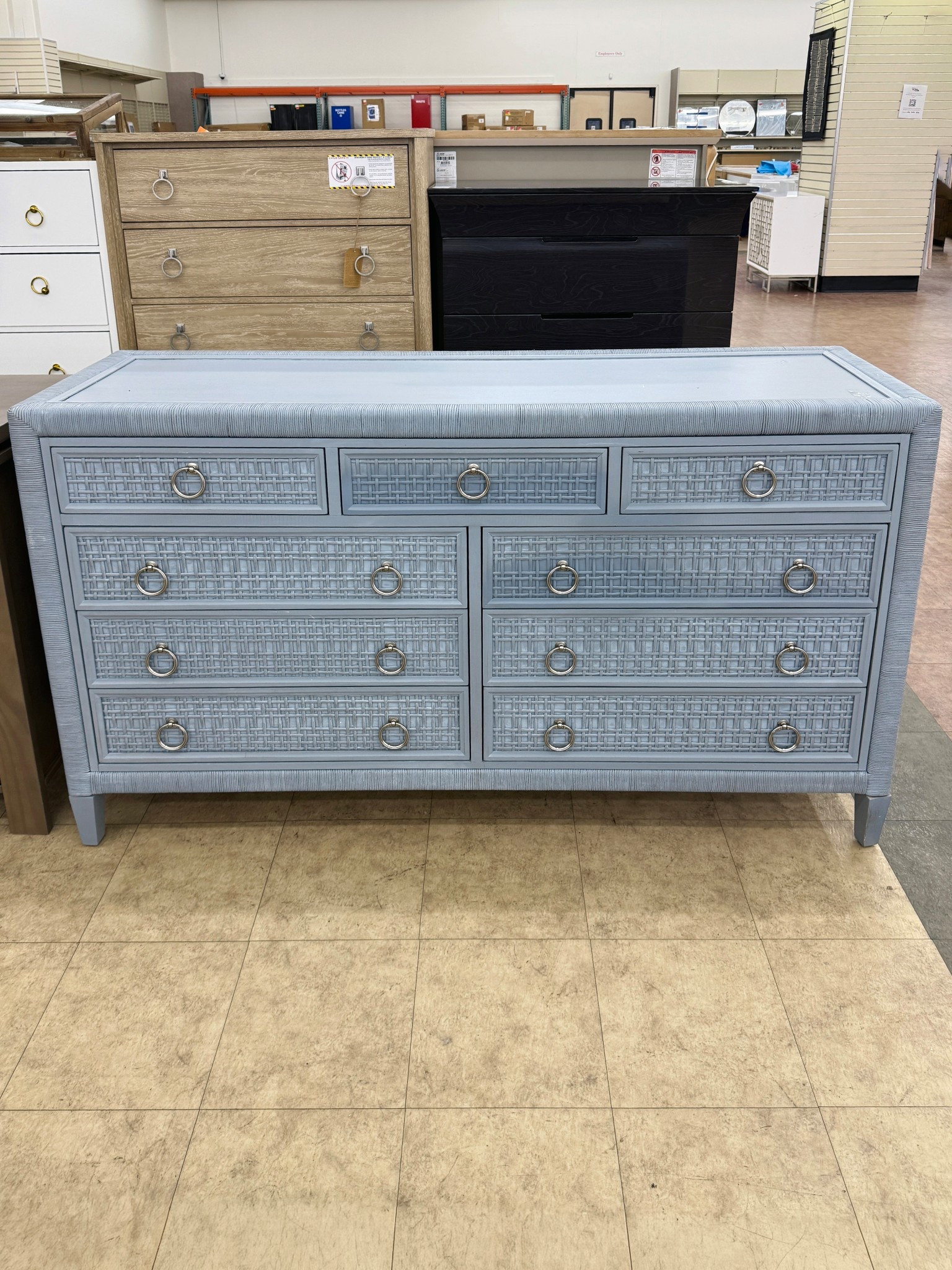 Dreamy coastal storage! 🌊 The Monterey 9 Drawer Wicker Dresser by Birch Lane (available at Wayfair) is a best seller for a reason. 😍 Beautifully crafted with a wicker texture that adds instant beach-house charm, this dresser is both stylish and functional with nine spacious drawers.  🐚 Shown here in the Sea Glass color, but it also comes in several other gorgeous shades to fit your space. 🩵 High quality, well-made, and perfect for creating that relaxed, coastal-inspired home. I’ve linked more pretty furniture finds to explore! ✨ #CoastalStyle #BeachHouseDecor #WickerFurniture 

#LTKHome #LTKSaleAlert #LTKSeasonal