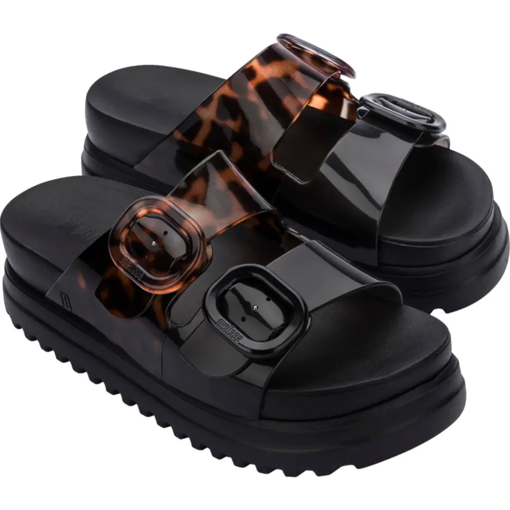 Melissa Cozy Platform Sandal in Black/Tortoiseshell at Nordstrom, Size 6 | Nordstrom