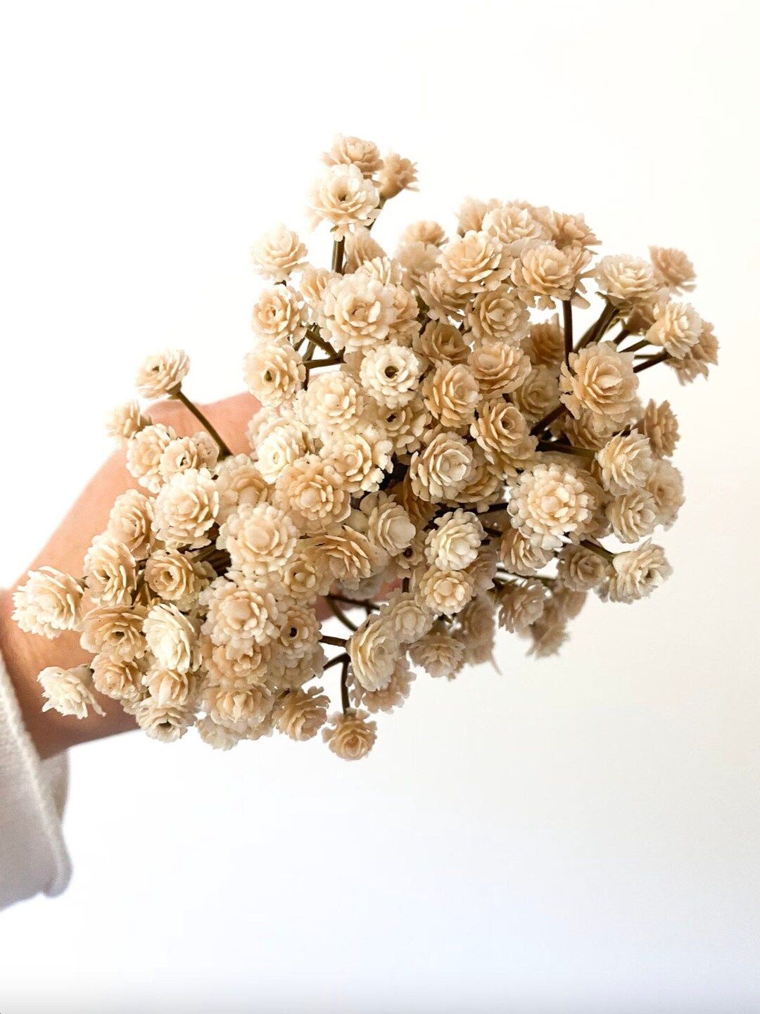 3 Bunches Khaki Cream Gypsophila Filler, Baby's Breath Filler Wreath Filler, Crown Filler, Arrang... | Etsy (US)