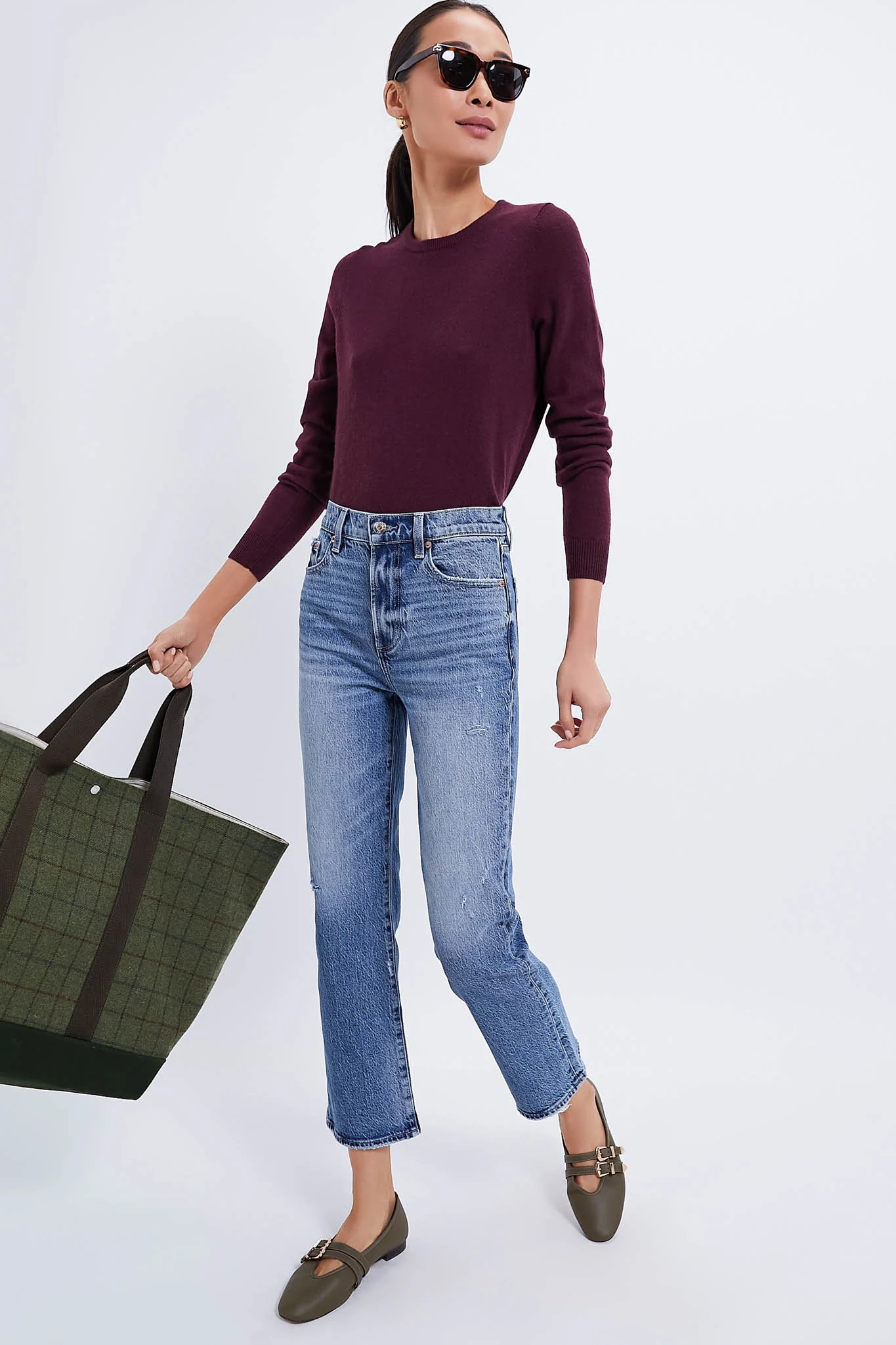 Oxblood Cashmere Crewneck Sweater | Tuckernuck (US)