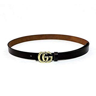 Uwelucky Women's Leather Thin Vintage Dress Belts For Jeans With Metal Buckle Belts | Amazon (US)