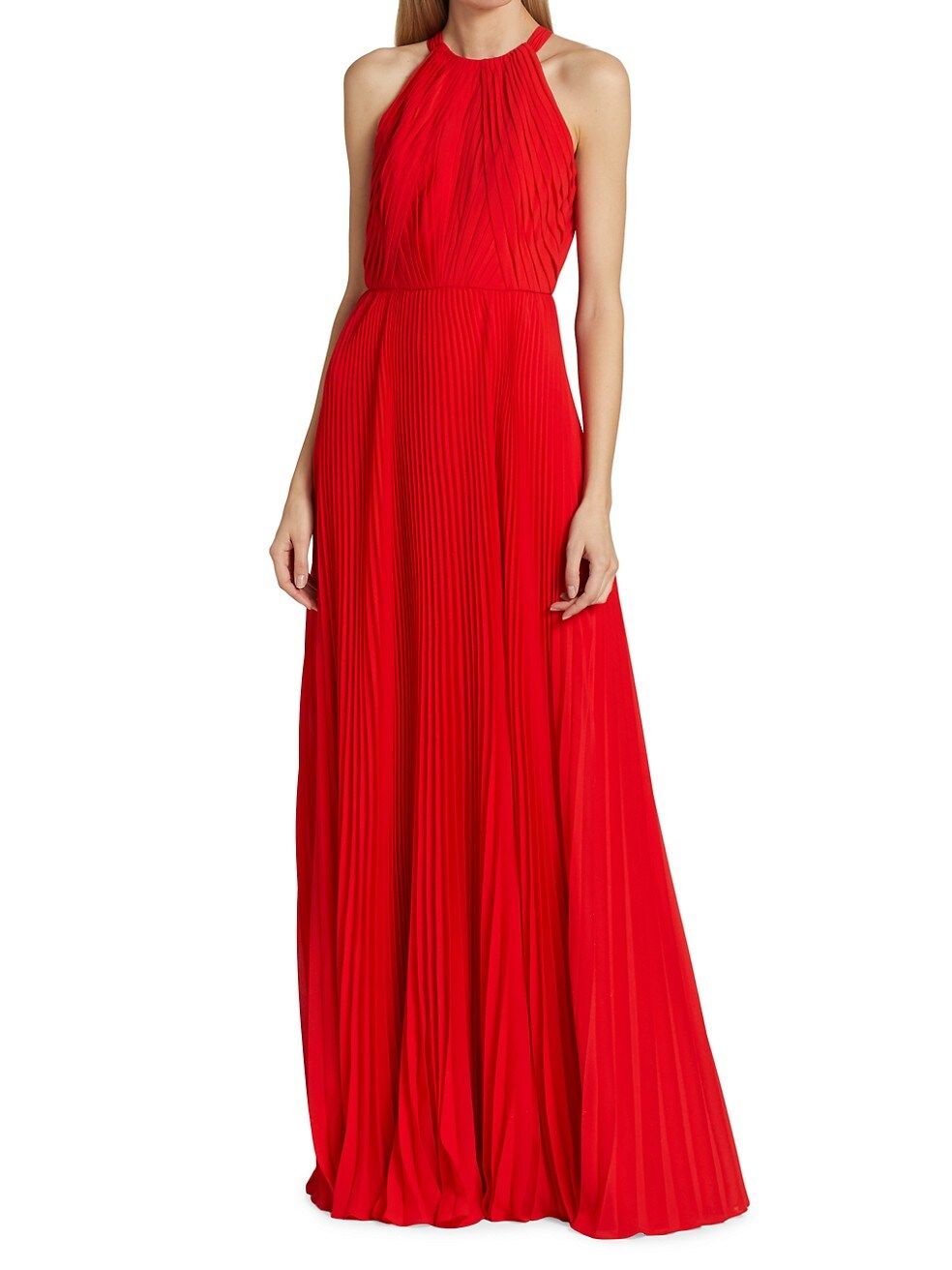 Pleated Chiffon Cutout Halter Gown | Saks Fifth Avenue (UK)