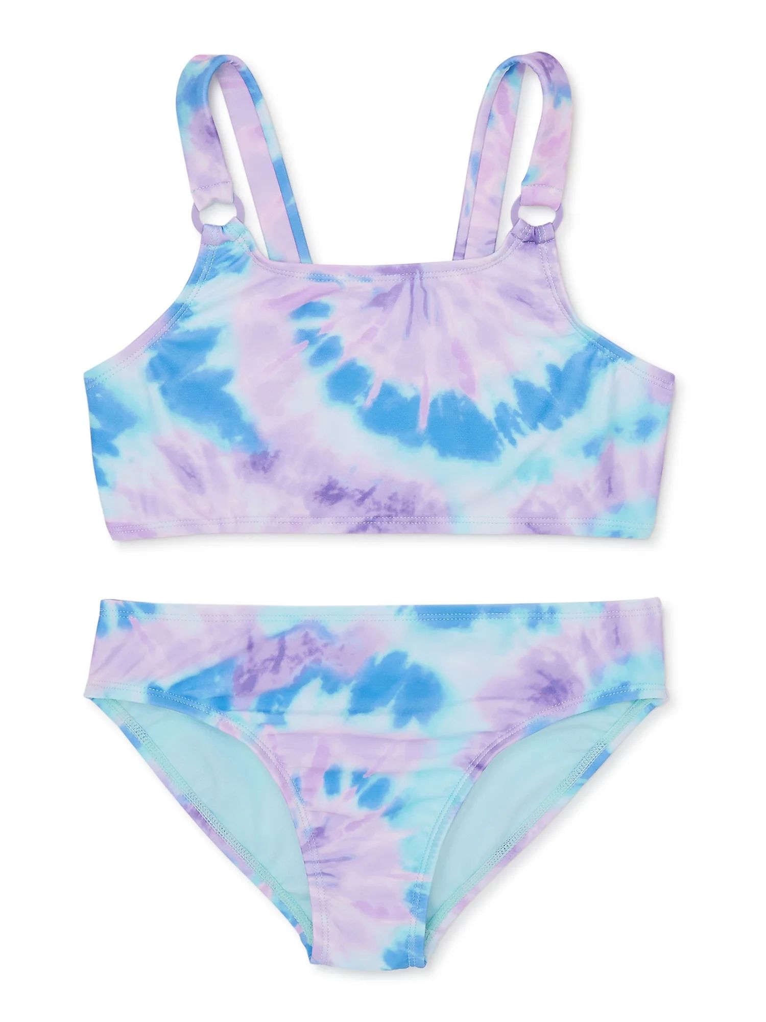 Wonder Nation Girls Tie Dye Bikini with UPF 50, 2-Piece, Sizes 4-18 | Walmart (US)