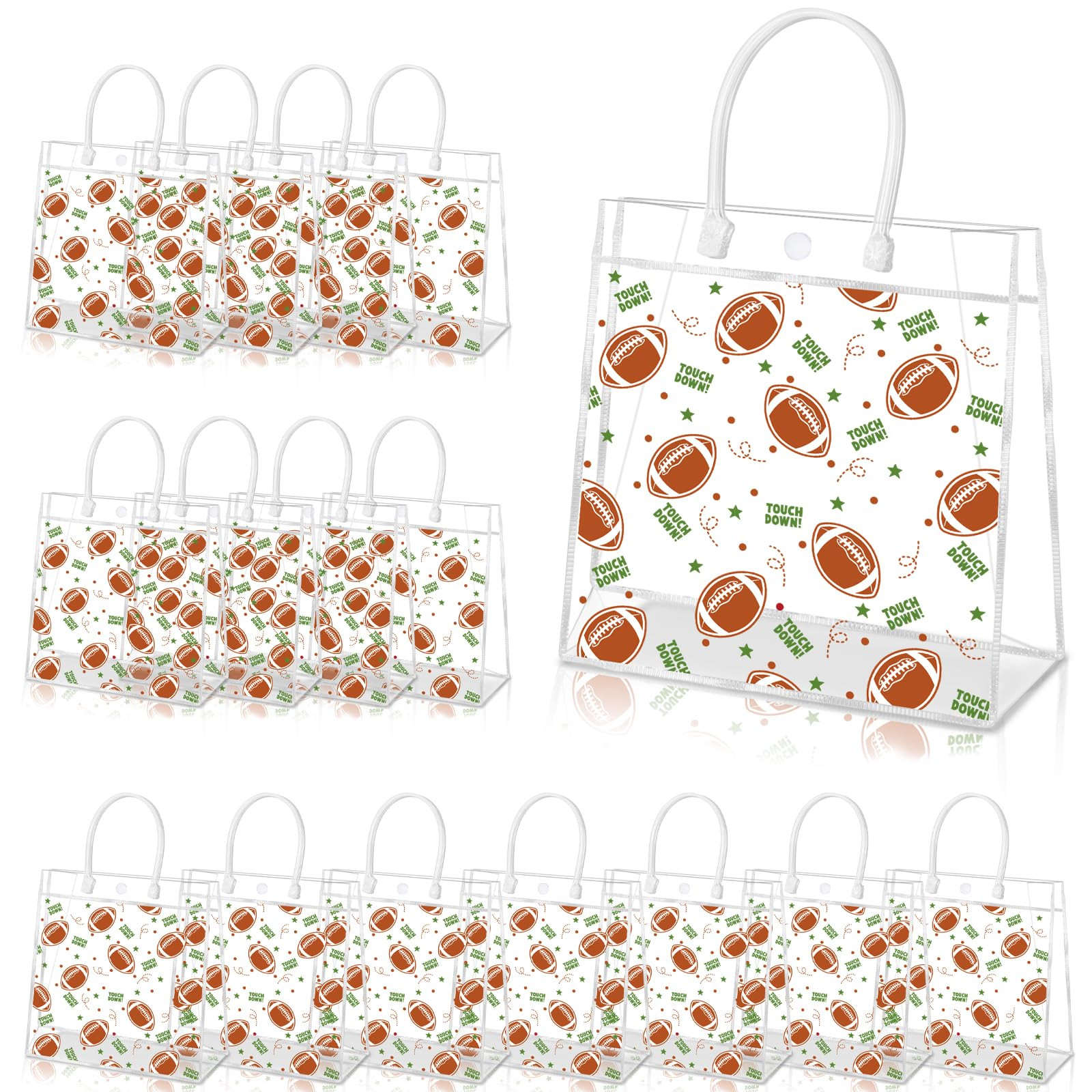16Pcs Football Goodie Bags, HYMENEX Football Gift Bags with Handles Superbowl Party Decorations C... | Amazon (US)