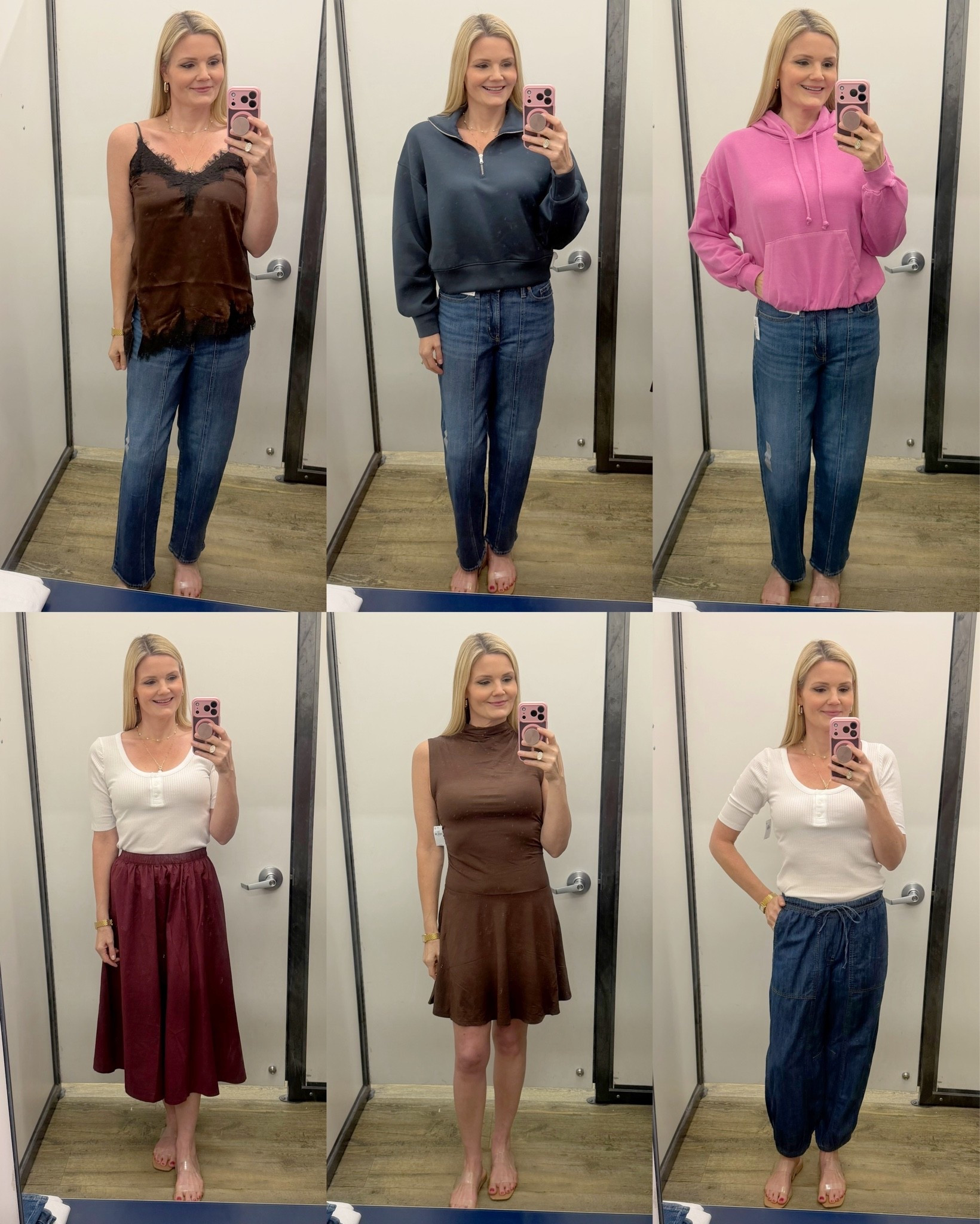 Old Navy new arrivals!
Sizing: wearing a small or size 4 in everything except the midi skirt, which is an XS. I’d prefer a medium in the plaid cardigan and the lace trim satin cami.

#LTKgrwm #LTKOver40 #LTKTall