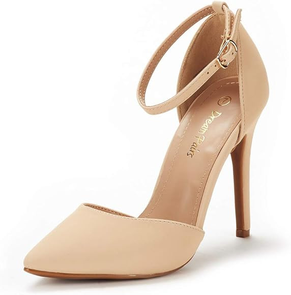 DREAM PAIRS Women's Oppointed-Lacey Pointed Toe Ankle Strap High Heel Stiletto Pumps Wedding Dres... | Amazon (US)