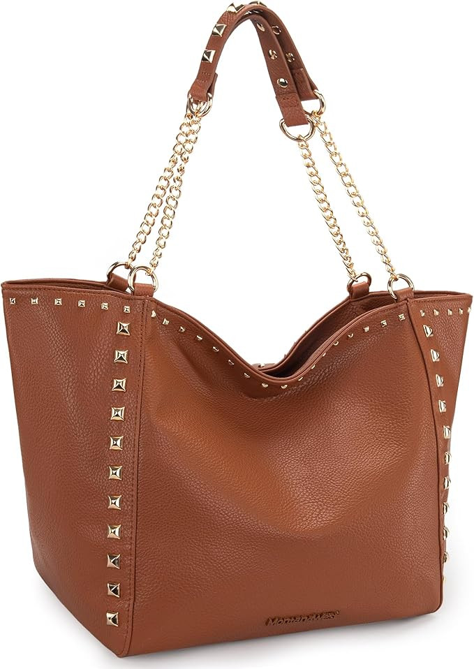Montana West Large Tote Bag for Women Oversized Shoulder Purses with Chain Handbags | Amazon (US)