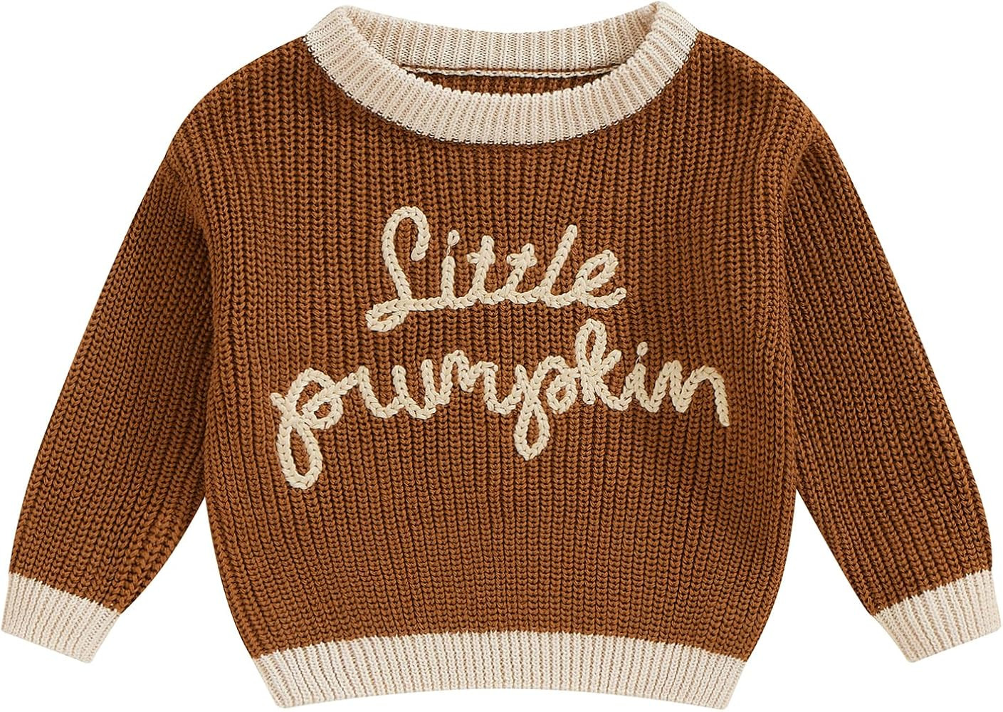 Toddler Baby Boy Girl Halloween Outfit Infant Pumpkin Embroidery Knit Sweaters Sweatshirt Tops Fa... | Amazon (US)