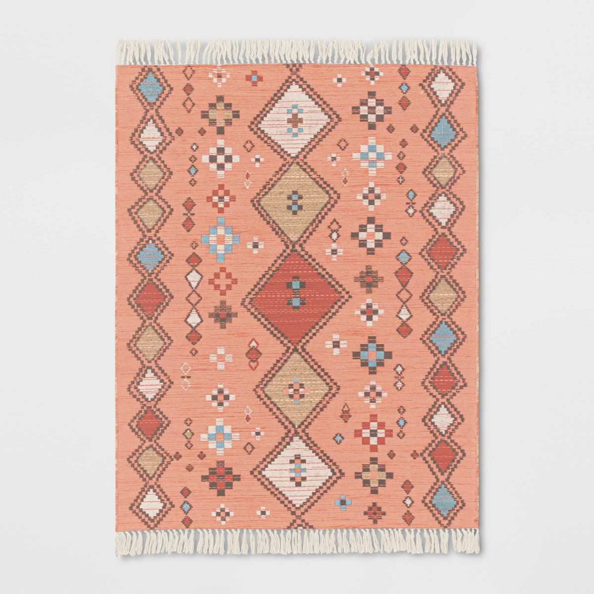 5' x 7' Bright Moroccan Woven Tapestry Outdoor Rug Coral - Opalhouse™ | Target