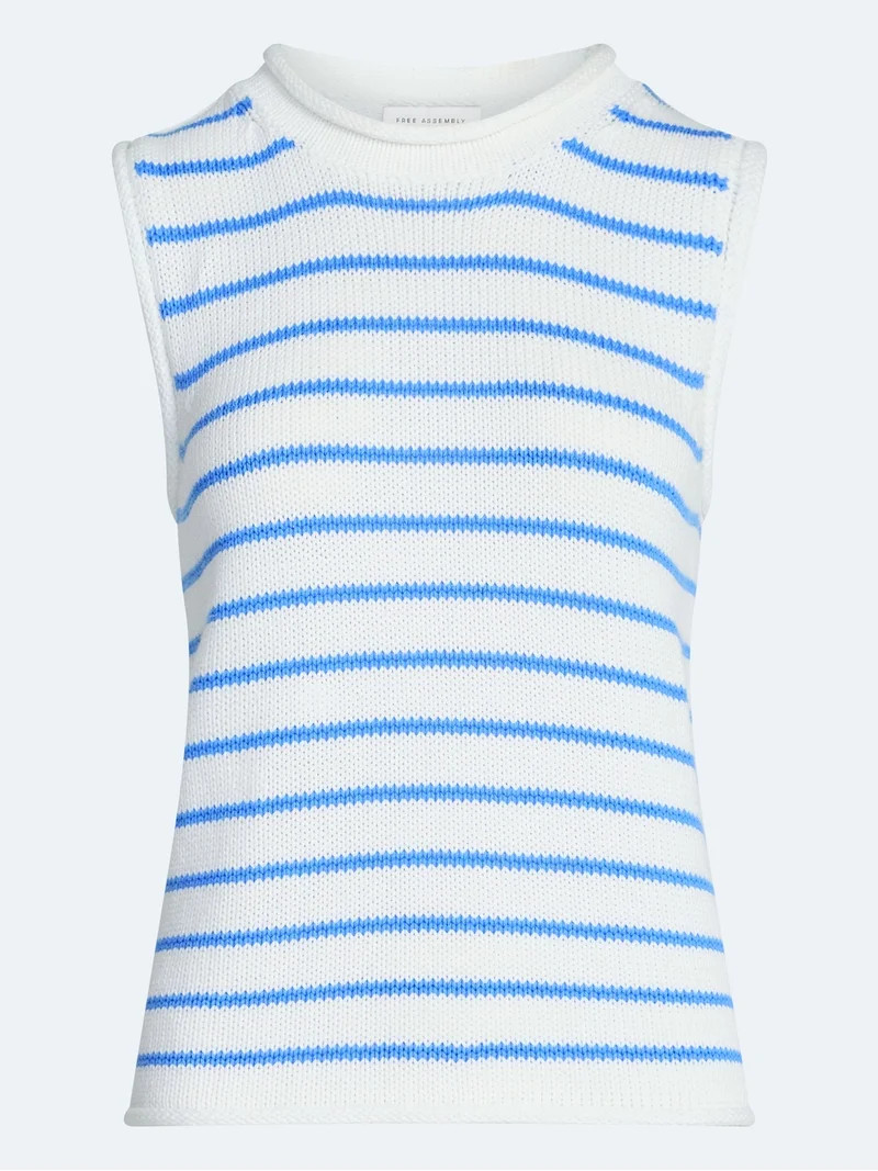 Free Assembly Women's Roll Neck Cotton Sweater Shell, Lightweight, Sizes XS-XXL | Walmart (US)