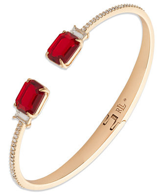 Lauren Ralph Lauren Crystal Stone Cuff Bracelet - Macy's | Macy's