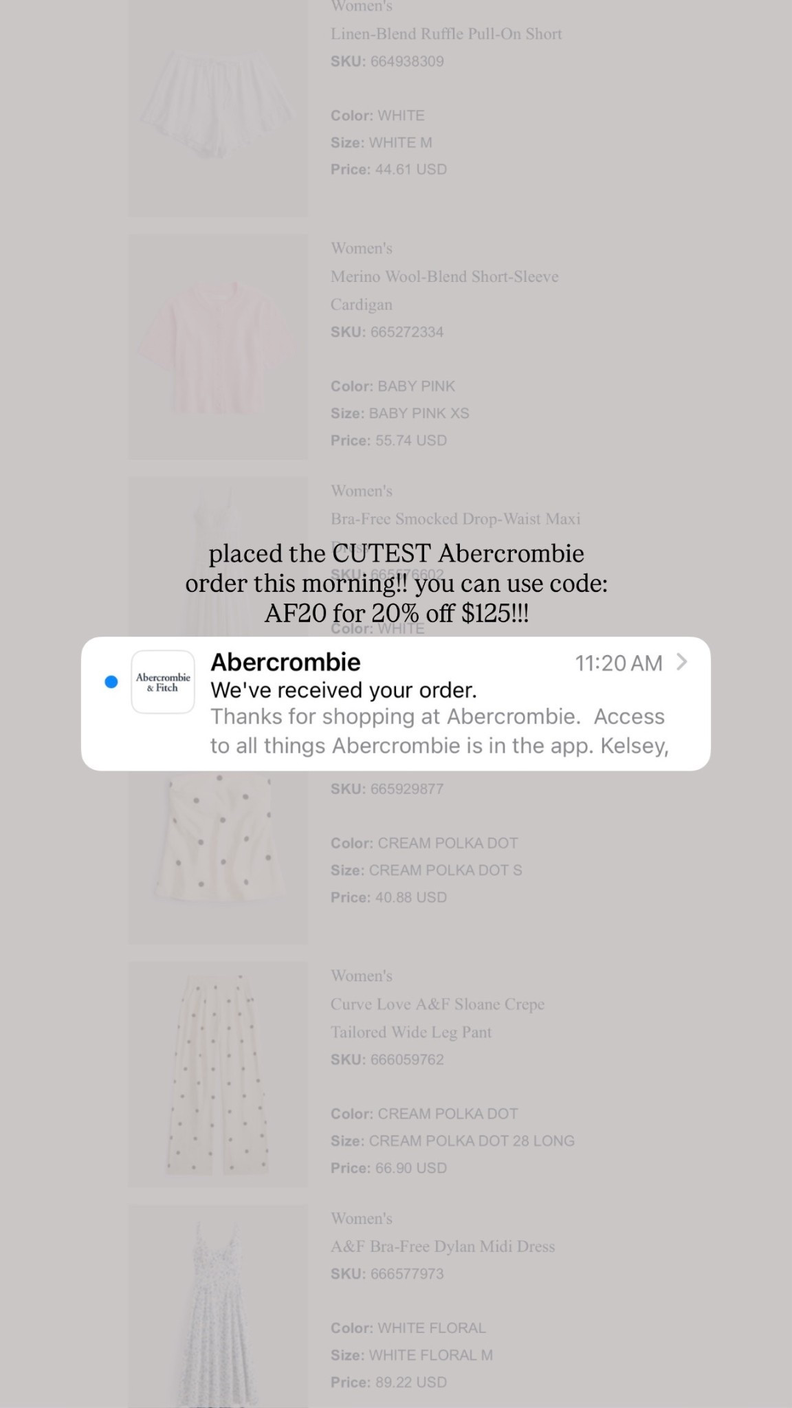 My latest @abercrombie order!!🤍