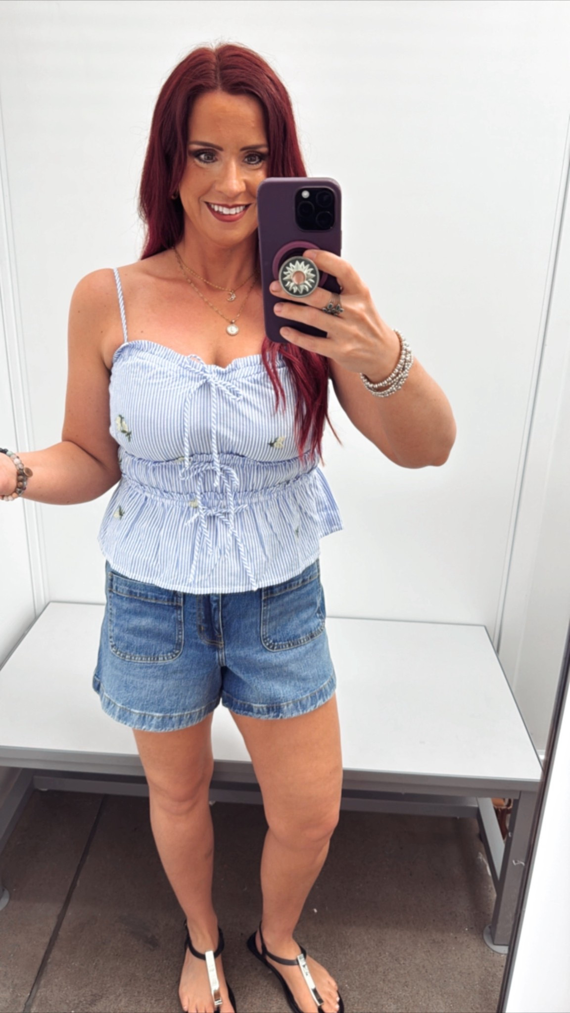 Free Asslemby tiered lemon 🍋 sleeveless top and patch pocket jean shorts 

#LTKFindsUnder50