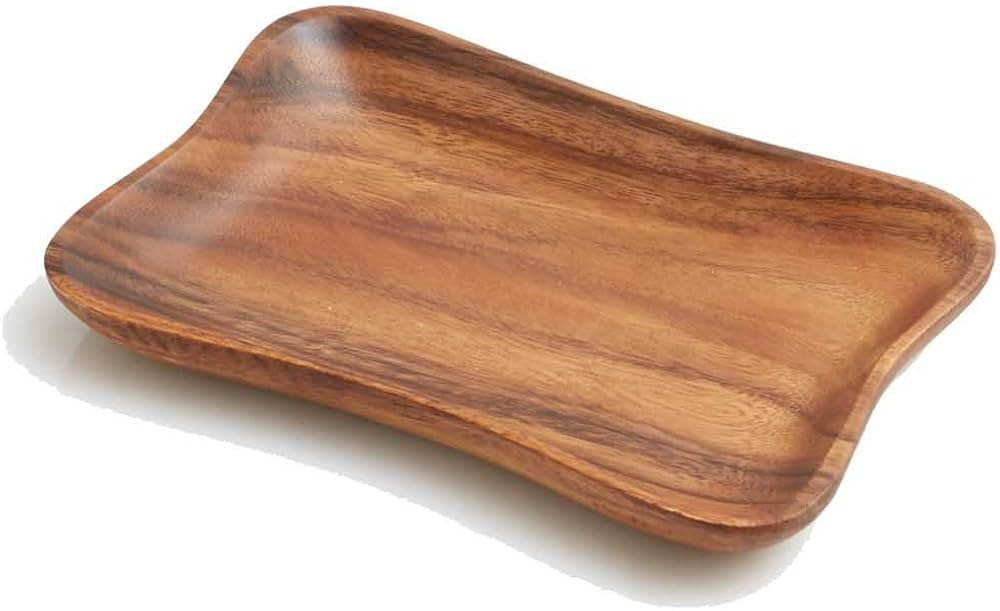 Woodard & Charles Acacia Medium Pinched Serving Tray, 9.5", Natural | Amazon (US)
