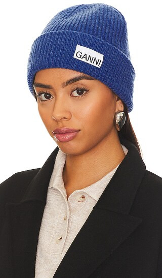 Light Structured Rib Knit Beanie in Nautical Blue | Revolve Clothing (Global)
