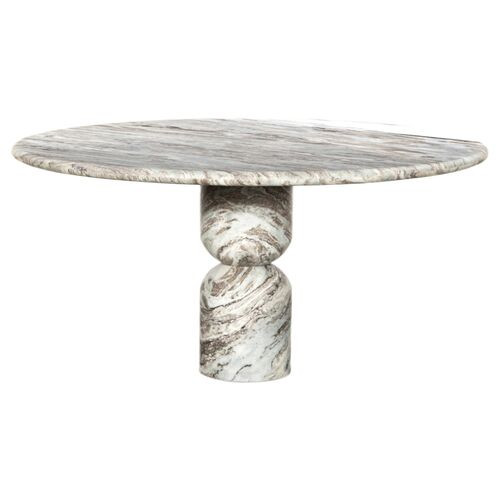Figueroa Round Marble Dining Table - Amber Lewis x Four Hands | Dinner Table, Family Table - Gray | One Kings Lane