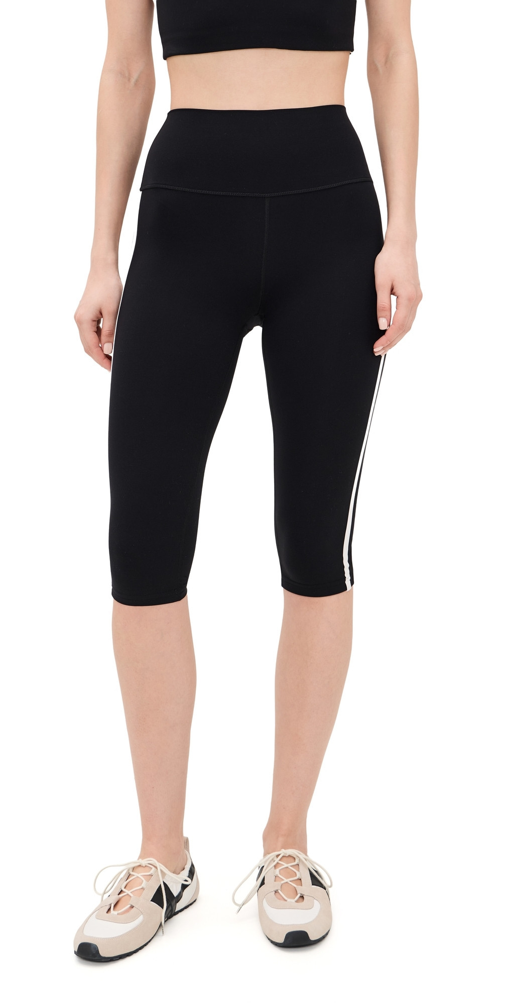 Splits59 Ella High Waist Airweight Capris Black/White L | Shopbop