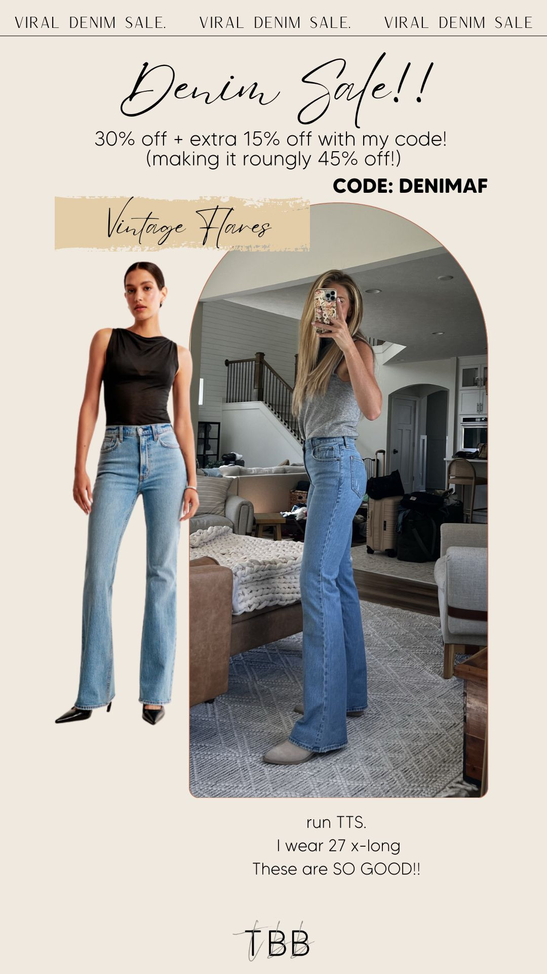 run TTS. 
I wear 27 x-long
These are SO GOOD!! 