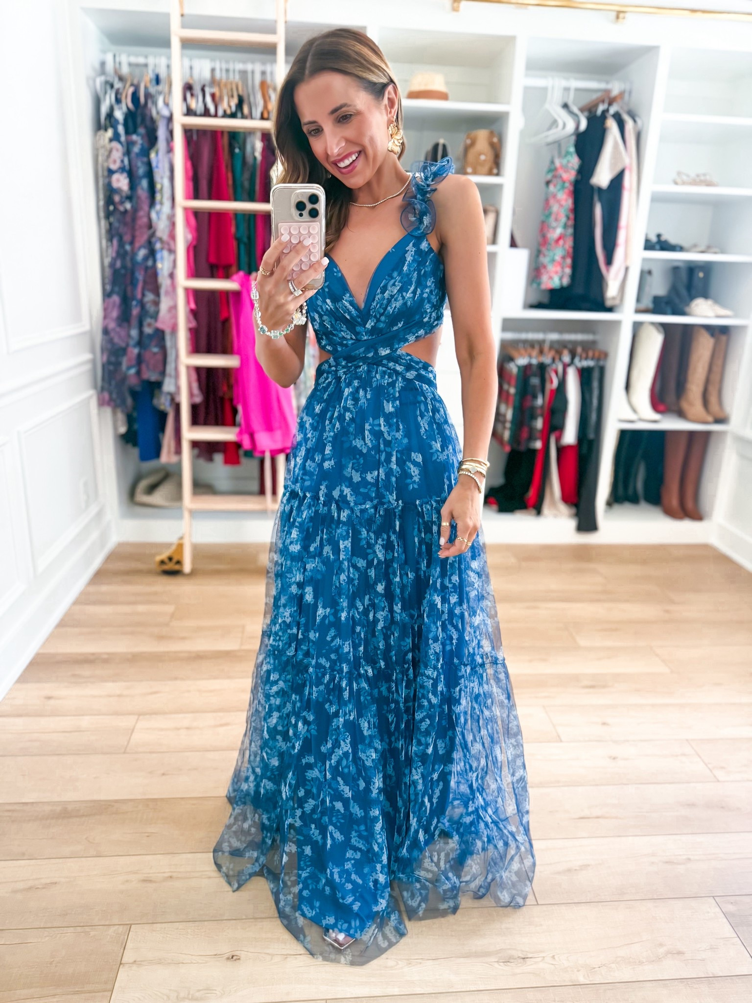 I love this gorgeous high-slit maxi dress for a spring or summer wedding! Comes in so many colors! Wearing XXS (runs a smidge long on me). Spring wedding guest dress. Summer wedding guest dress. Cocktail dress. Black tie optional dress. Formal dress. Party dress. Gala dress. Destination wedding. Heels are TTS.

#LTKWedding #LTKMothersDay #LTKTravel