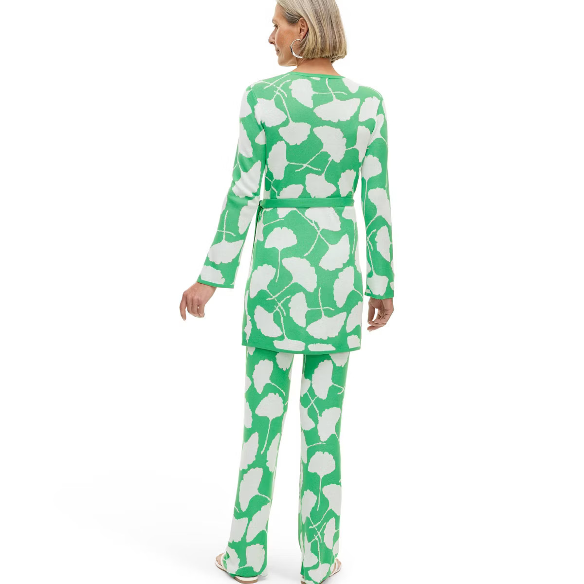 Women's Long Sleeve V-Neck Ginkgo Green Sweater Wrap Top - DVF for Target | Target