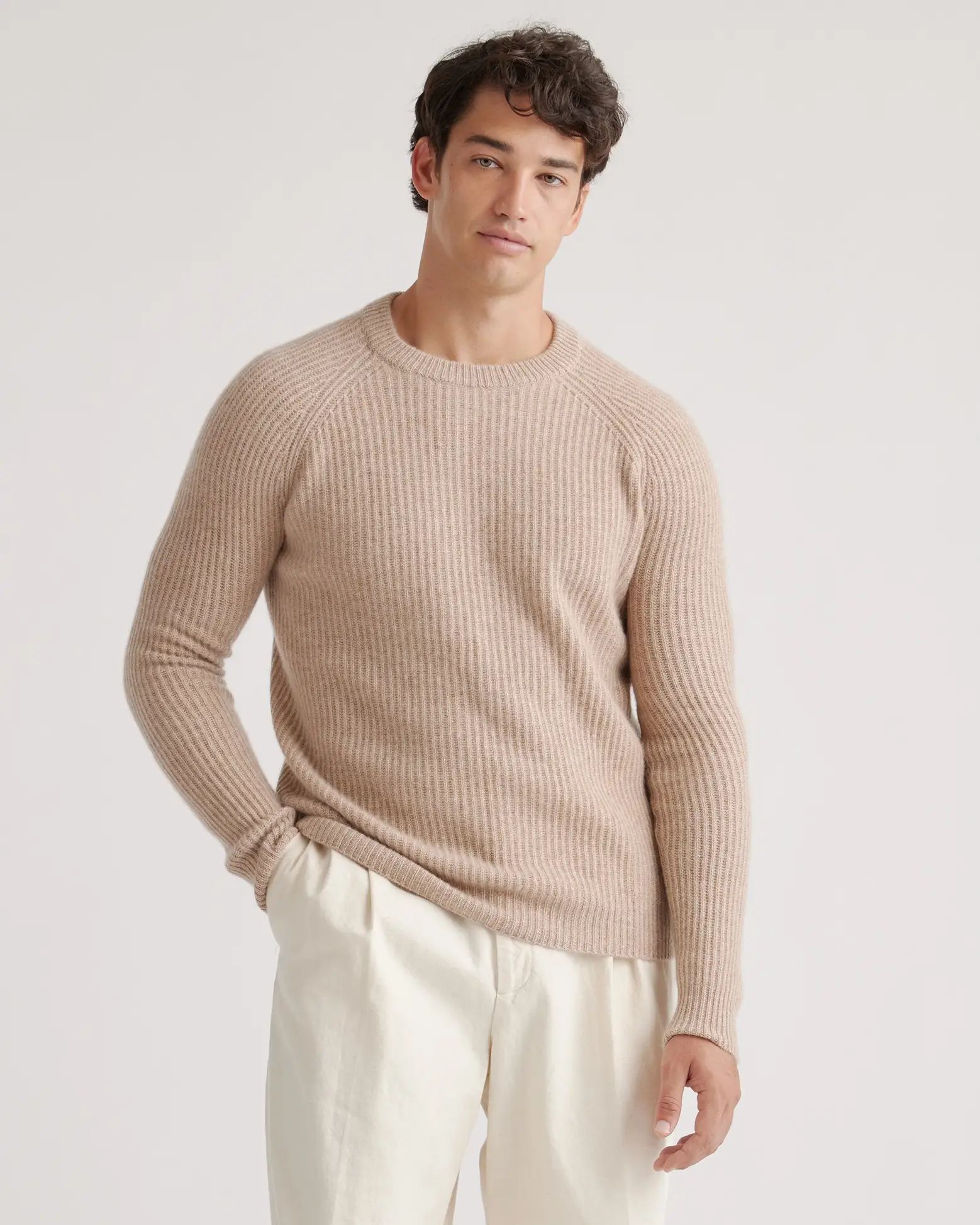 Mongolian Cashmere Ribbed Crewneck Sweater | Quince