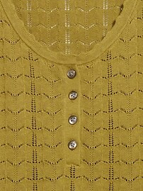 Sleeveless Pointelle Cropped Henley Top | Old Navy (US)